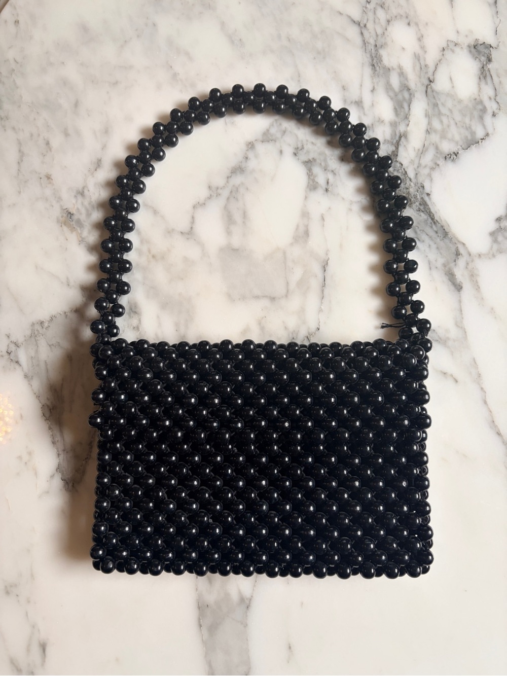 Unique Elegant Black Vintage Beaded Handbag